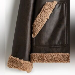 NWT H&M Regular Fit Teddy Trimmed Cozy Jacket Size L